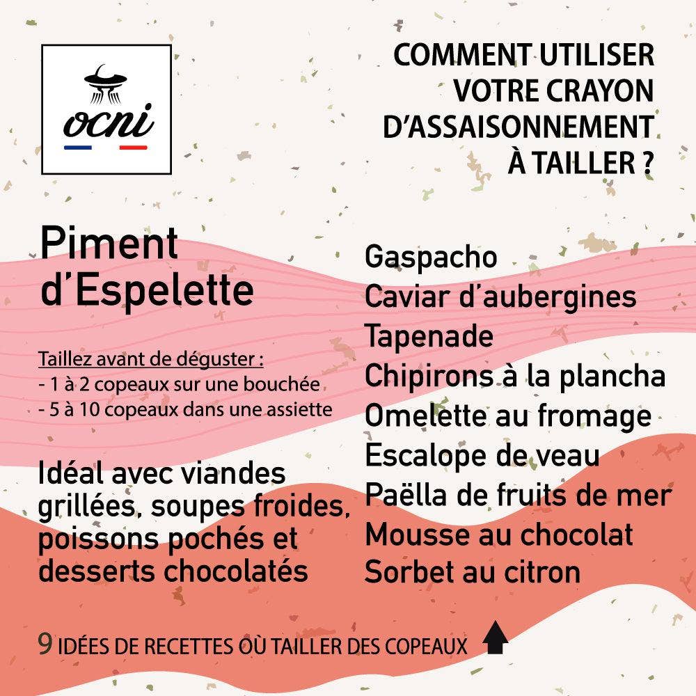 Gewürz Buntstift Piment d'Espelette und Anspitzer