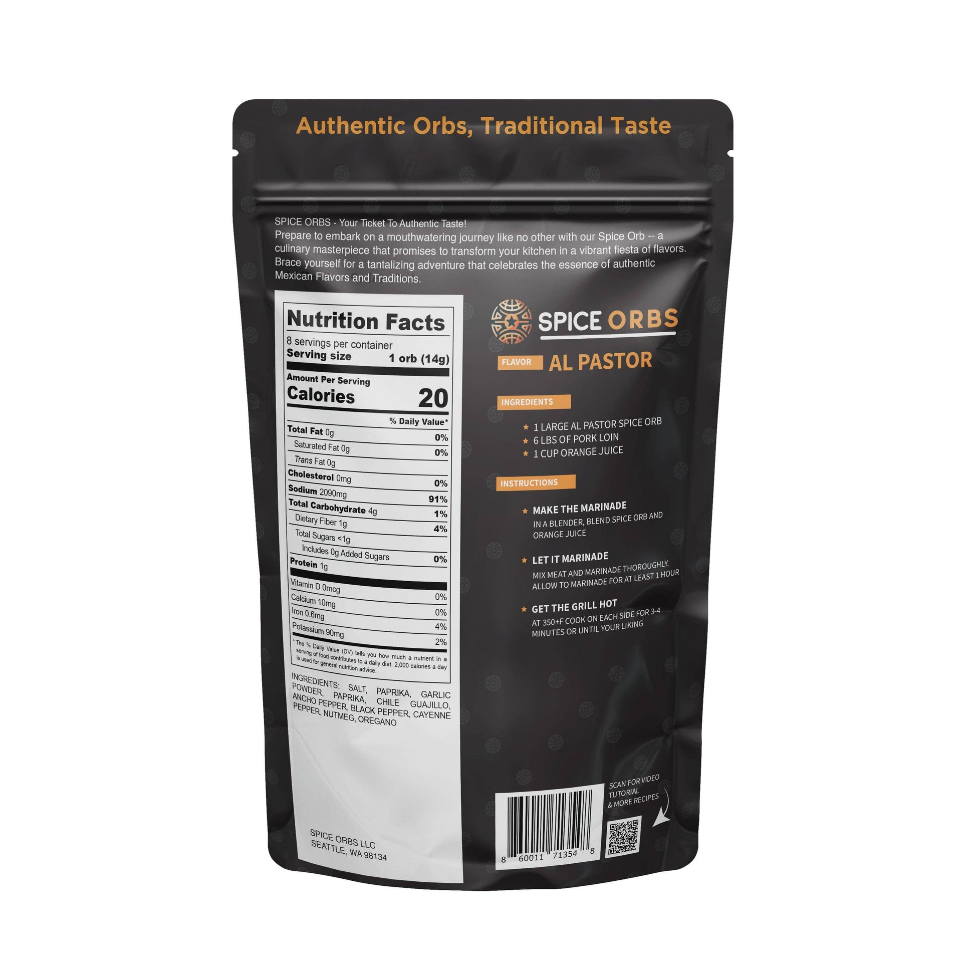 Große Al Pastor Gewürzkugeln Gewürzmischung Spice Orbs 