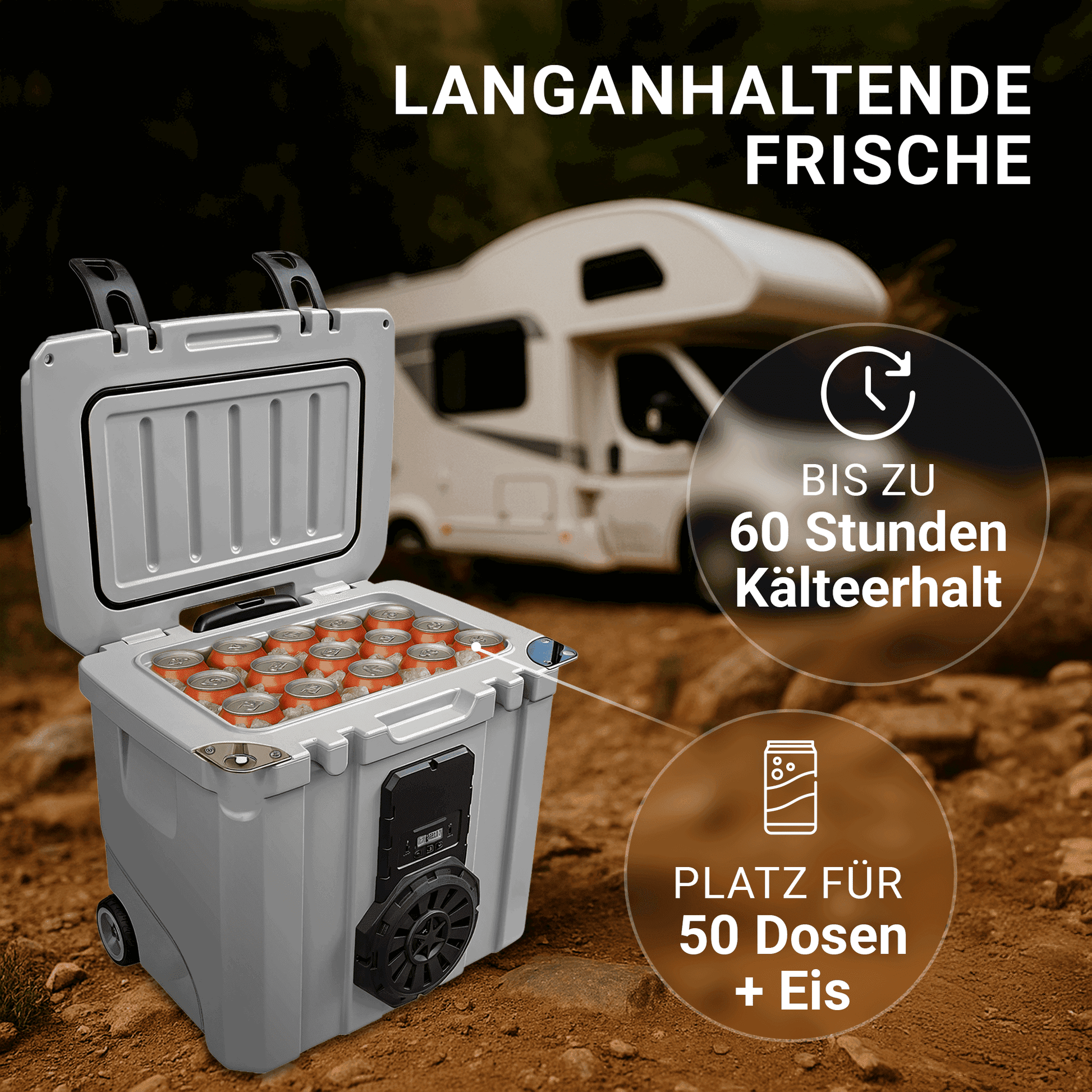 NooMii BeatRoller 35 – Kühlbox mit integriertem Bluetooth-Lautsprecher | 35L Volumen Kühlbox NooMii 
