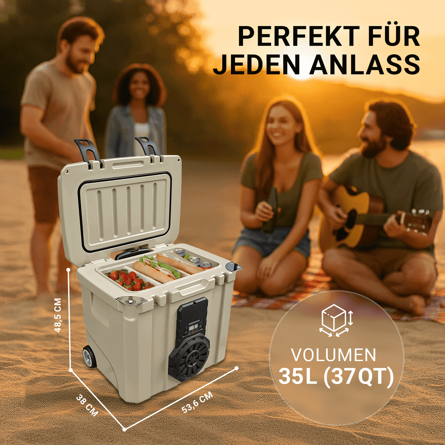 NooMii BeatRoller 35 – Kühlbox mit integriertem Bluetooth-Lautsprecher | 35L Volumen Kühlbox NooMii 