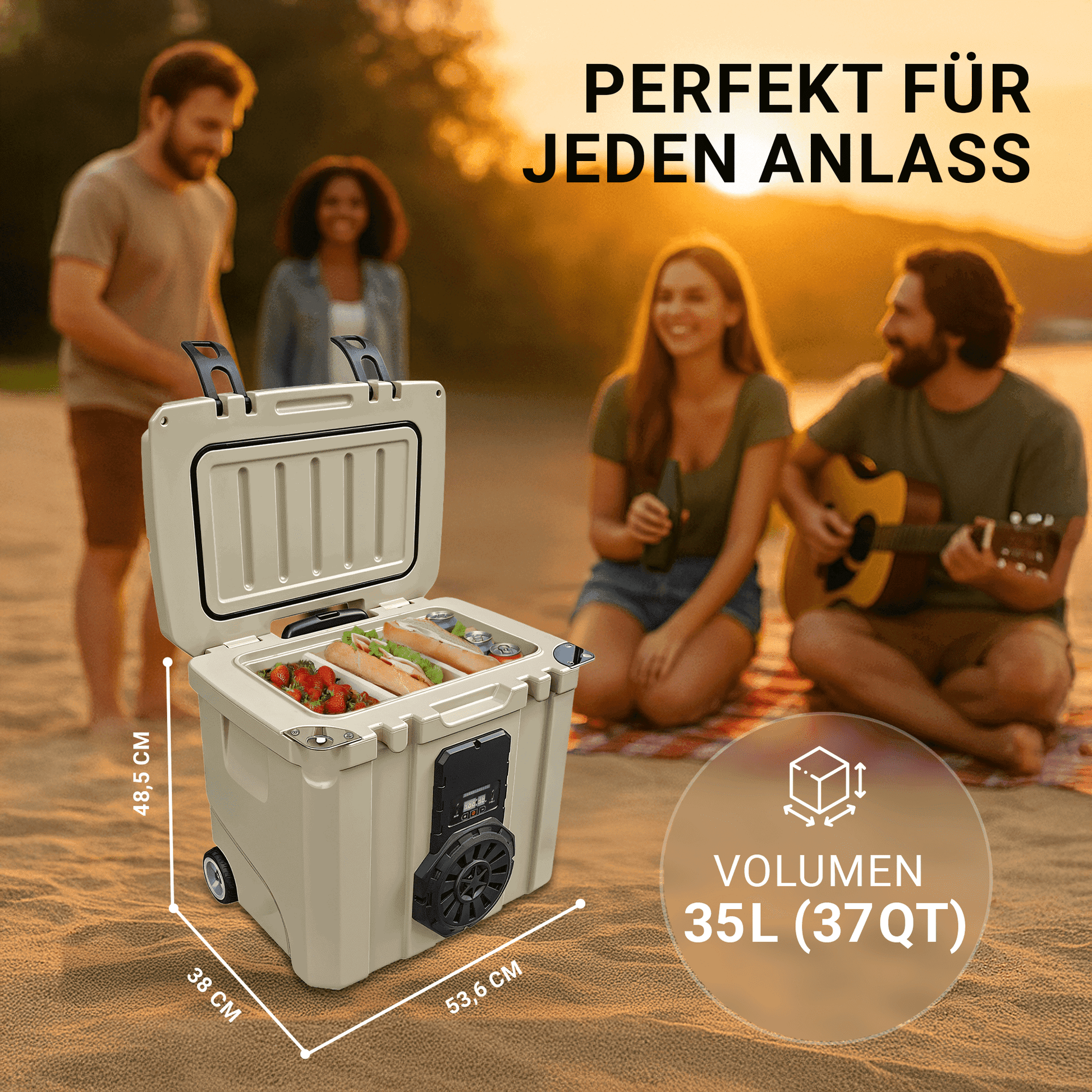 NooMii BeatRoller 35 – Kühlbox mit integriertem Bluetooth-Lautsprecher | 35L Volumen Kühlbox NooMii 