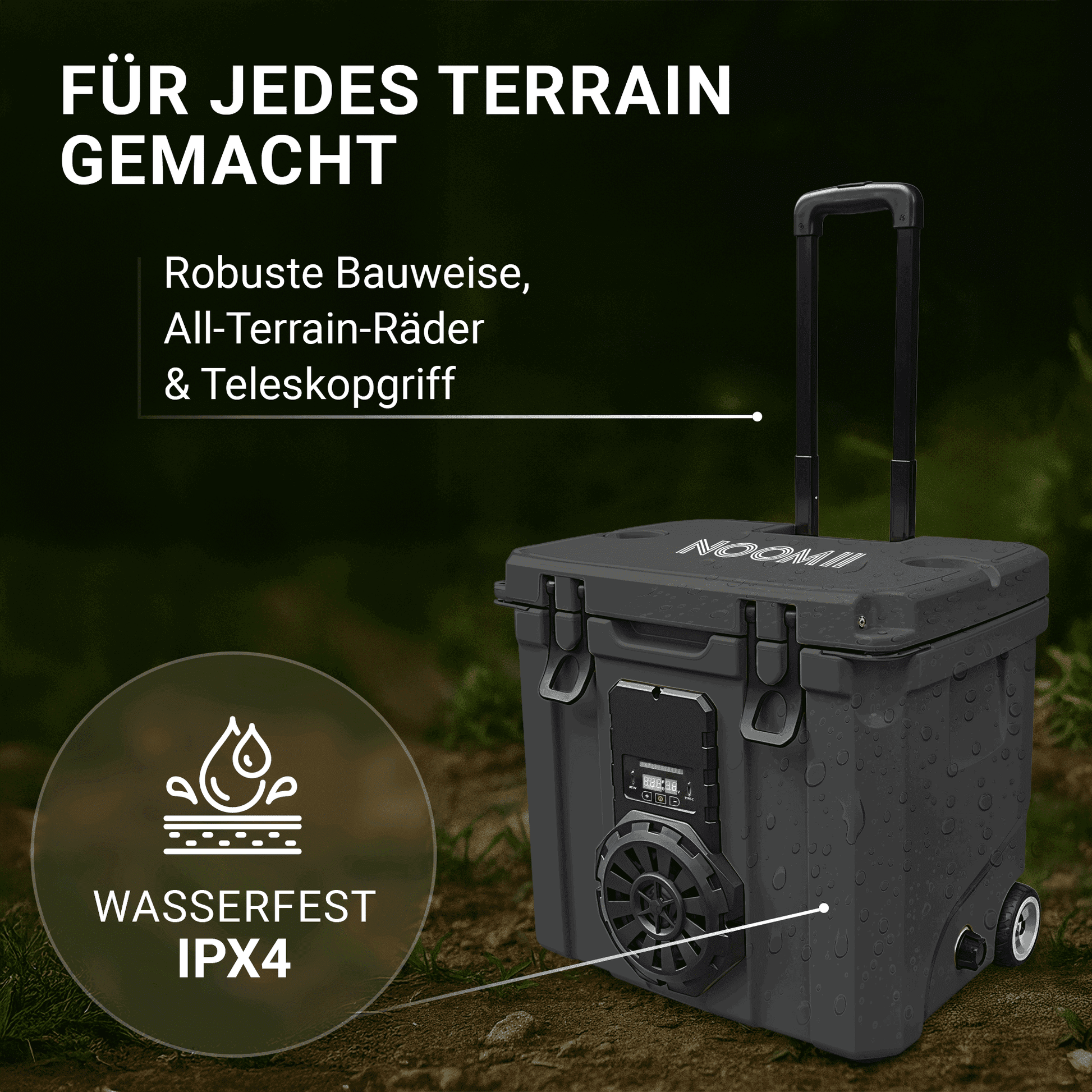 NooMii BeatRoller 35 – Kühlbox mit integriertem Bluetooth-Lautsprecher | 35L Volumen Kühlbox NooMii 