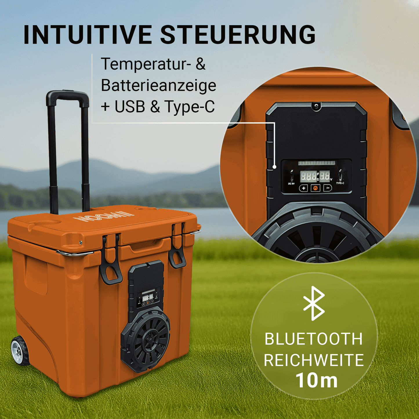 NooMii BeatRoller 35 – Kühlbox mit integriertem Bluetooth-Lautsprecher | 35L Volumen Kühlbox NooMii 